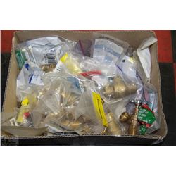 BOX OF NEW BRASS FITTINGS