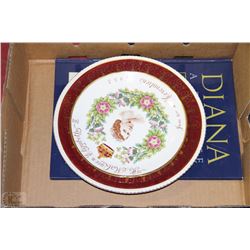 QUEEN ELIZABETH & PRINCESS DIANA PLATES & BOOK
