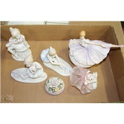 BOX OF BALLERINA MUSIC BOX AND ORNAMENTS