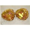 Image 1 : PAIR OF VINTAGE ART GLASS DISHES