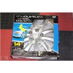 2 PACK OF  14" WHEEL COVERS NEW