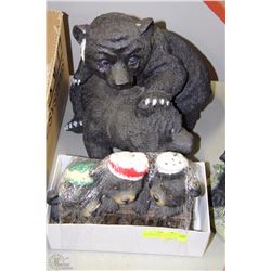 COLLECTION OF ASSORTED BEAR GARDEN ORNAMENTS