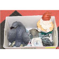 BOX OF ASSORTED GARDEN ORNAMENTS
