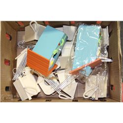 BOX OF BIRDHOUSES WITH WINDCHIMES AND SOME WITHOUT