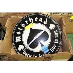 MOTORHEAD GLASS ACE OF SPADES CLOCK