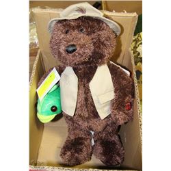 NEW SINGING FISHING BEAR 14" TALL