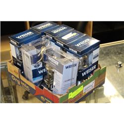 LOT OF 5 KEYED WEISER LOCK SETS AND 2 BED AND BATH