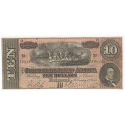1864 $10 The Confederate States of America Note