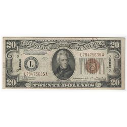 1934A $20 Federal Reserve Emergency Hawaii Note