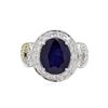 Image 2 : 14KT White Gold 4.86ct Sapphire and Diamond Ring
