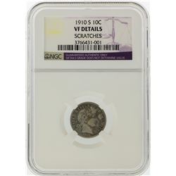 1910-S Liberty Head Dime NGC Graded VF Details Scratches