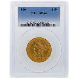1899 $10 Liberty Head Gold Coin PCGS Graded MS62