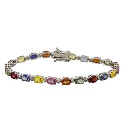 14KT White Gold 12.09ctw Sapphire and Diamond Bracelet