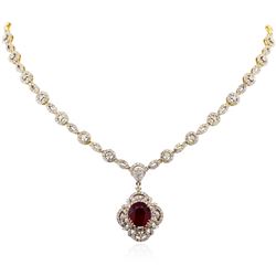 14KT Yellow Gold 7.22ct Ruby and Diamond Necklace