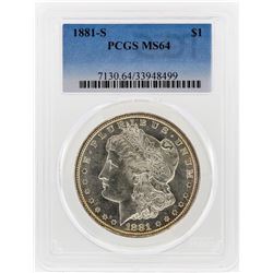 1881-S $1 Morgan Silver Dollar PCGS Graded MS64