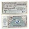Image 1 : Lot of (2) Military Payment Certificate Notes CU