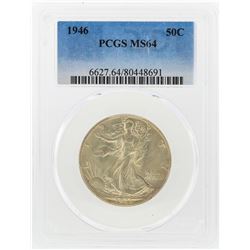 1946 Walking Liberty Half Dollar Coin PCGS MS64