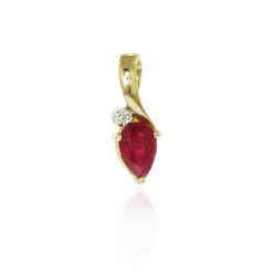 10KT Yellow Gold 0.35ct Ruby and Diamond Pendant