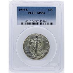 1940-S Liberty Walking Half Dollar PCGS Graded MS64