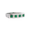Image 1 : 18KT White Gold 0.45ctw Emerald and Diamond Ring