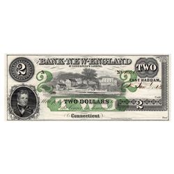 1865 $2 The Bank of New England Currency Note