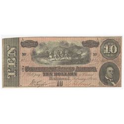 1864 $10 The Confederate States of America Note