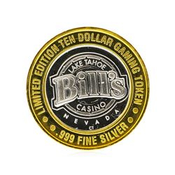 Bill's Casino $10 Casino Gaming Token .999 Silver Limited Edition