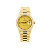 Image 1 : Mens 18KT Yellow Gold Rolex President Watch with Diamond Bezel & Dial