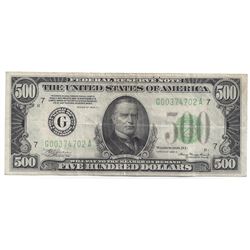 1934A $500 Federal Reserve Bank Note Chicago