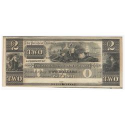 1800s $2 New England Commercial Bank Obsolete Note