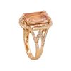Image 3 : 14KT Rose Gold 5.52ct Morganite and Diamond Ring