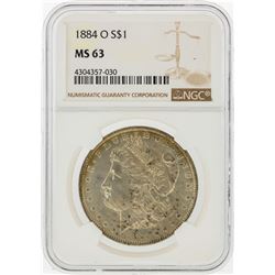1884-O $1 Morgan Silver Dollar NGC Graded MS63