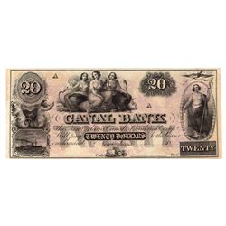 1800s $20 Canal Bank New Orleans, LA Obsolete Bank Note