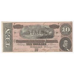 1864 $10 Confederate States of America Note