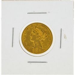 1851 No Motto $5 Liberty Head Gold Coin