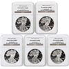 Image 1 : 5 Coin Set 1996-2000 Silver Eagle Coins NGC PF69 Ultra Cameo