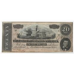 1864 $20 Confederate States of America Note