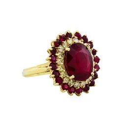 14KT Yellow Gold 6.87ctw Ruby and Diamond Ring