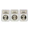 Image 1 : Set of (3) 1994-1996-P $1 American Silver Eagle Coins NGC PF69 Ultra Cameo