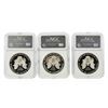 Image 2 : Set of (3) 1994-1996-P $1 American Silver Eagle Coins NGC PF69 Ultra Cameo