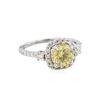 Image 1 : 18KT White Gold GIA 2.12ctw Fancy Brownish Yellow Diamond Ring