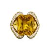 Image 2 : 14KT Yellow Gold 34.70ctw Citrine and Diamond Ring