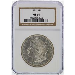 1886 $1 Morgan Silver Dollar NGC Graded MS64