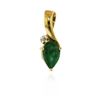 Image 1 : 10KT Yellow Gold 0.35ct Emerald and Diamond Pendant