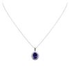 Image 2 : 14KT White Gold 5.14ct Tanzanite and Diamond Pendant With Chain