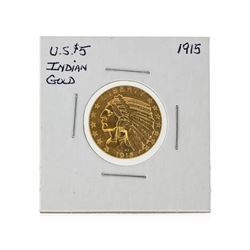 1915 $5 Indian Head Half Eagle Gold Coin