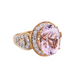 14KT Rose Gold 7.73ct Morganite and Diamond Ring