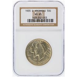 1935-D Arkansas Half Dollar Coin NGC Graded MS65