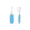 Image 2 : 14KT White Gold Turquoise and Diamond Earrings