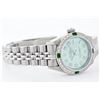 Image 2 : Womens Rolex Stainless Steel Diamond and Emerald Datejust Wristwatch